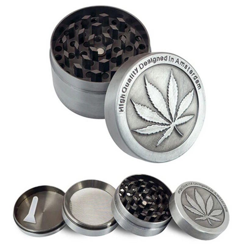 Metal Stainless Steel Coin Shape Pattern Herb Grinder Herb Tobacco