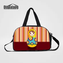 Novelty Russian Nesting Dolls Matryoshka Doll Pattern Travel Luggage Bag With Shoes Pocket Women Overnight Bag Travel Handbags