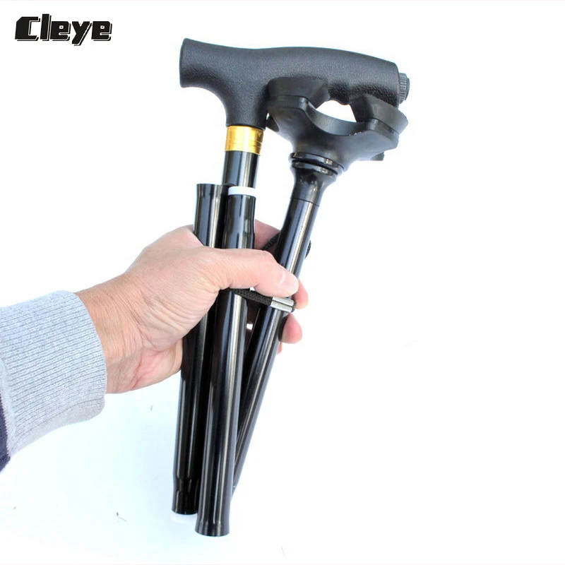 Cleye High Quality Old Man Trekking Crutches Poles Thick Aluminum Alloy Folding Light Cane Walking Stick For Elderly Tourism Cleye High Quality Old Man Trekking Crutches Poles Thick Aluminum Alloy Folding Light Cane Walking Stick For Elderly Tourism