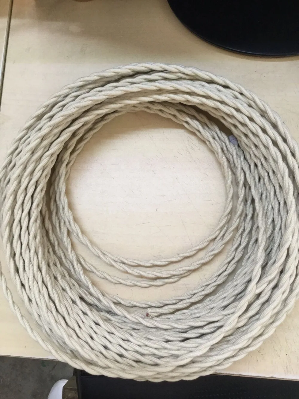 2*0.75mm Vintage Twisted Electrical Wire Beige Textile Cable Edison