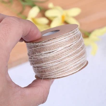 10M nastro di canapa di seta di pesce naturale Vintage con linea bianca rifila rotolo di nastro decorazione di cerimonia nuziale rustica forniture di nozze Mariage
