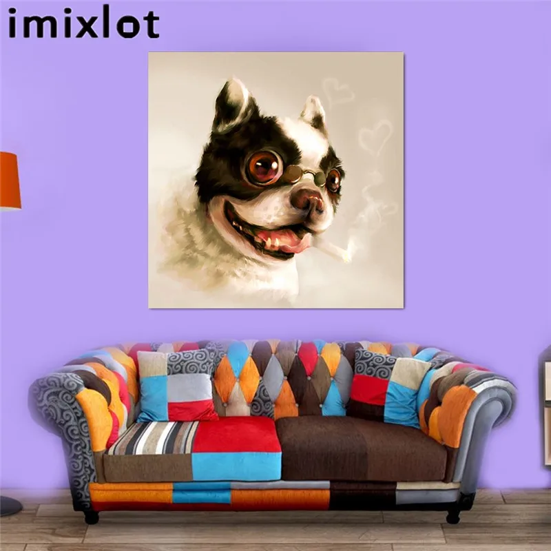 Imixlot профессиональный художник ручная работа современная картина курить быка