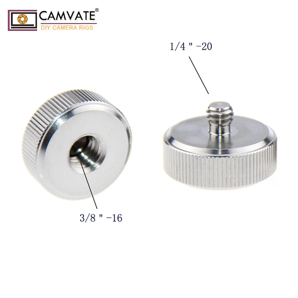 Штатив тренога CAMVATE C1043 с резьбой 2 шт./1/4 дюйма папа 3/8 мама|thread adapter|tripod thread adaptermale