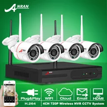 2016 Новый Подключи И Играй 4CH Беспроводной Комплект NVR P2P 720 P HD Открытый ИК IP Видеонаблюдения Камеры ВИДЕОНАБЛЮДЕНИЯ WIFI Видеонаблюдения Система