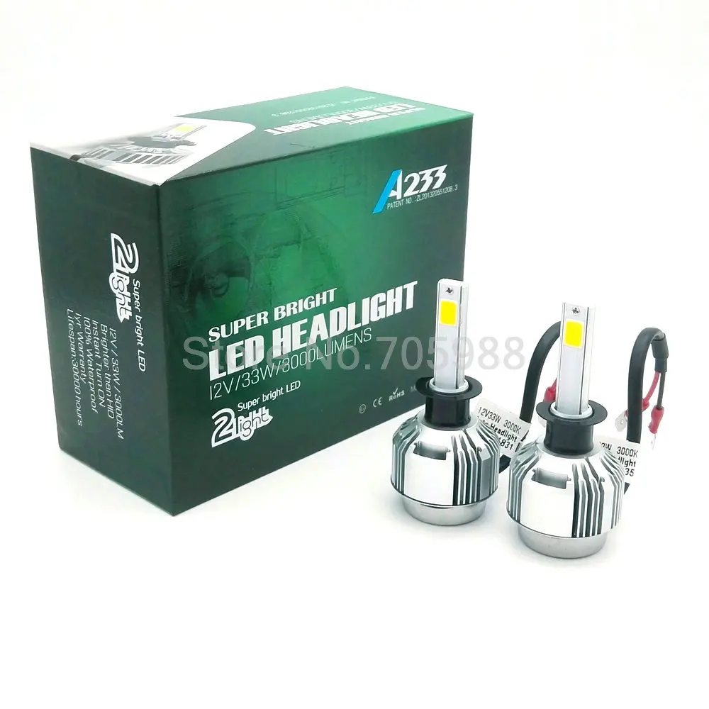All In One 33W H1 Headlight COB LED Headlamp Auto Conversion 3000LM DRL Lamp Bulb Light H7 H8 H9 H11 H10 HB3 HB4 9005 9006