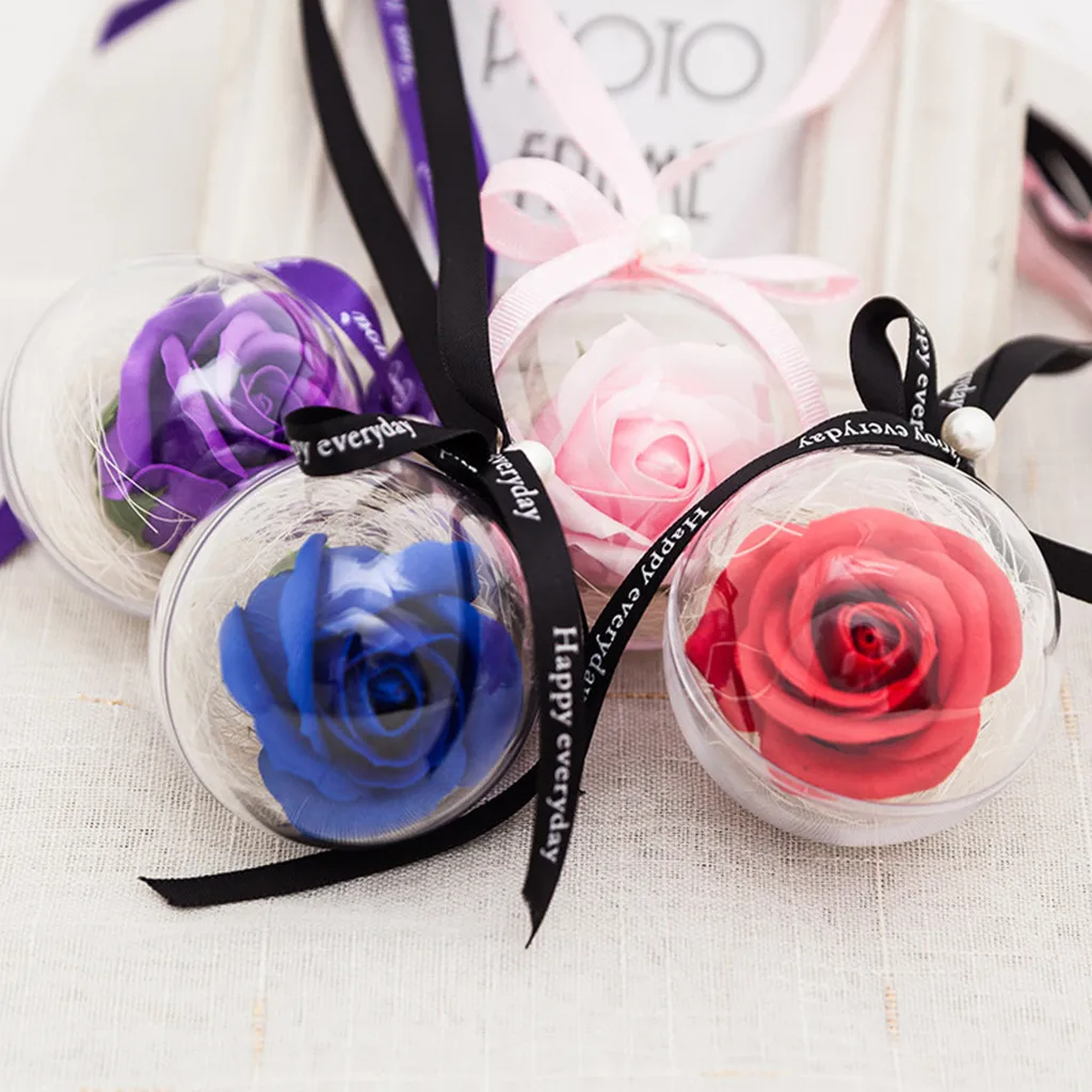 

Valentine's Day Gifts Rose Plastic Ball Pendant Soap flower decoration Valentine's Day Gift 2019 New Rose Decoration