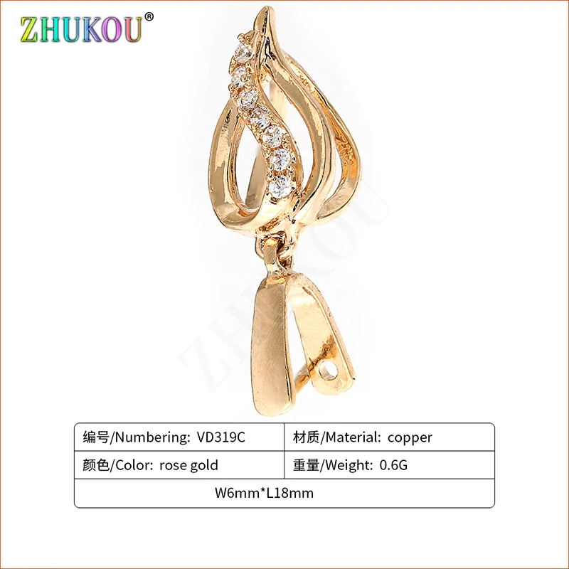 

6*18mm Brass Cubic Zirconia Rose Gold Charms Pendants DIY Jewelry Findings Accessories, Mixed Color, Model: VD319
