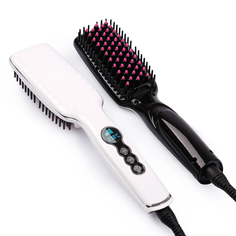 Электрическая массажная прямая расческа ЖК-дисплей, анти-горячий выпрямитель для волос, расческа, гофра, выпрямители, расческа для волос