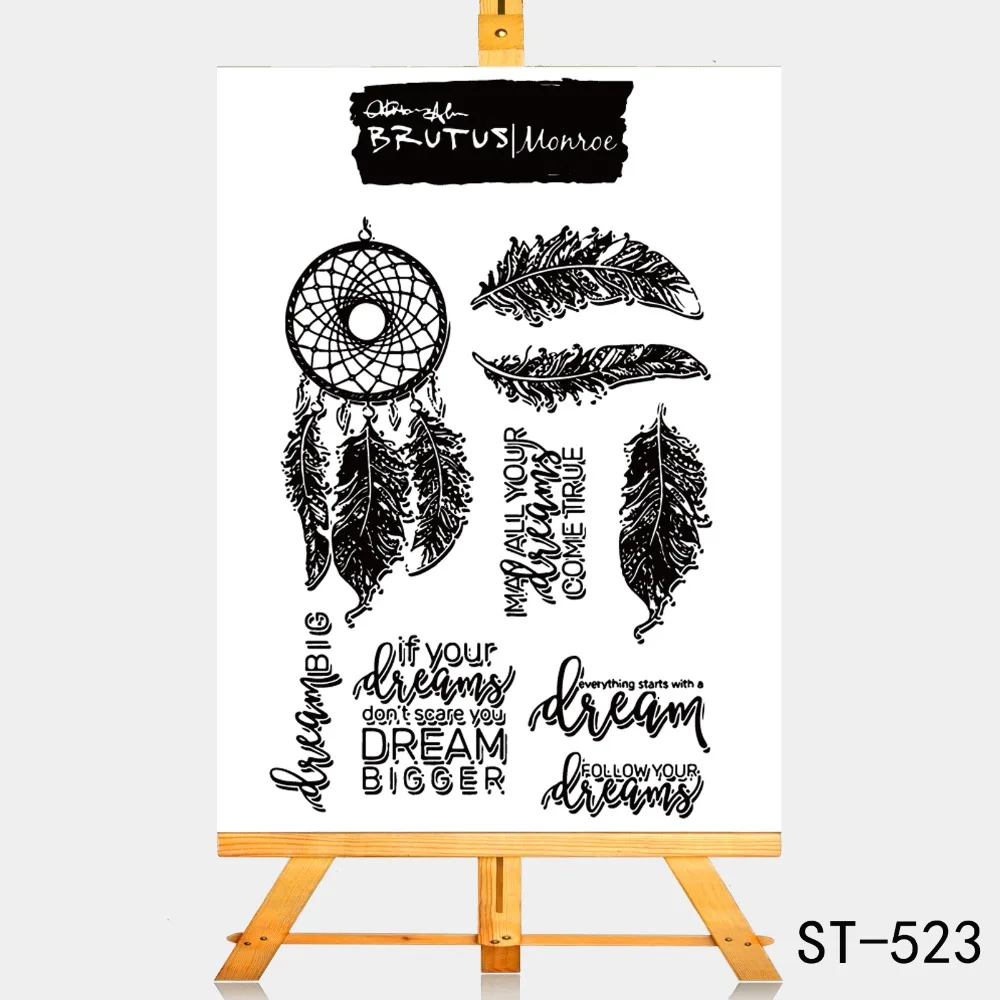 

AZSG Feather gift Clear Stamps For DIY Scrapbooking Rubber Stamp/ Seal Paper Craft Clear Stamp Card Making