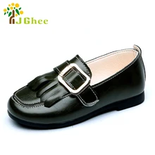 J Ghee Spring Summer Boys Girls Shoes Kids Sandals Children’s Loafers Big Buckle PU Leather With Tassels Size 26-30 For Boy Girl