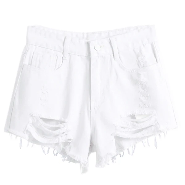 BCBY Fashion Woman's summer wind high waist denim shorts women worn loose burr hole shorts