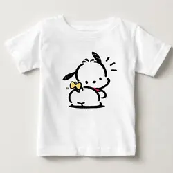 MJ/Новинка 2018 года, Детская футболка с цифровым рисунком, pochacco, летняя футболка для мальчиков и девочек возрастом от 2 до 15 лет, футболка из