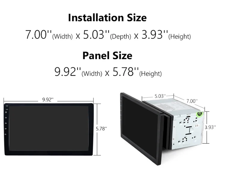 Clearance 10.1" Android 8.1 OS Two Din Car Multimedia System 2 Din Car Navigation GPS Double Din Car Radio with Adjustable Viewing Angles 8