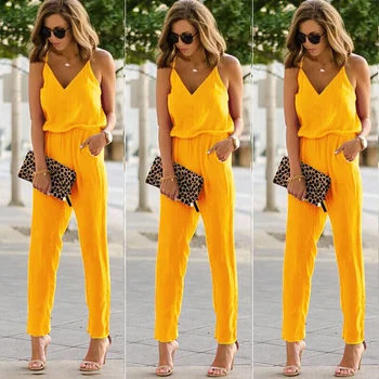 

Bigsweety Sexy Women Summer Spaghetti Strap Jumpsuits New Beach Casual Sleeveless V Neck Rompers Female Jumpsuits Streetwear