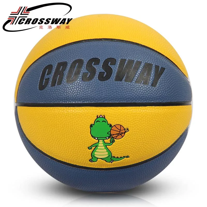 CROSSWAY Высокое качество Дети Баскетбол Официальный Размер 3 баскетбольный мяч из искусственной кожи необычные уличный мяч игра - Цвет: Blue and Yellow