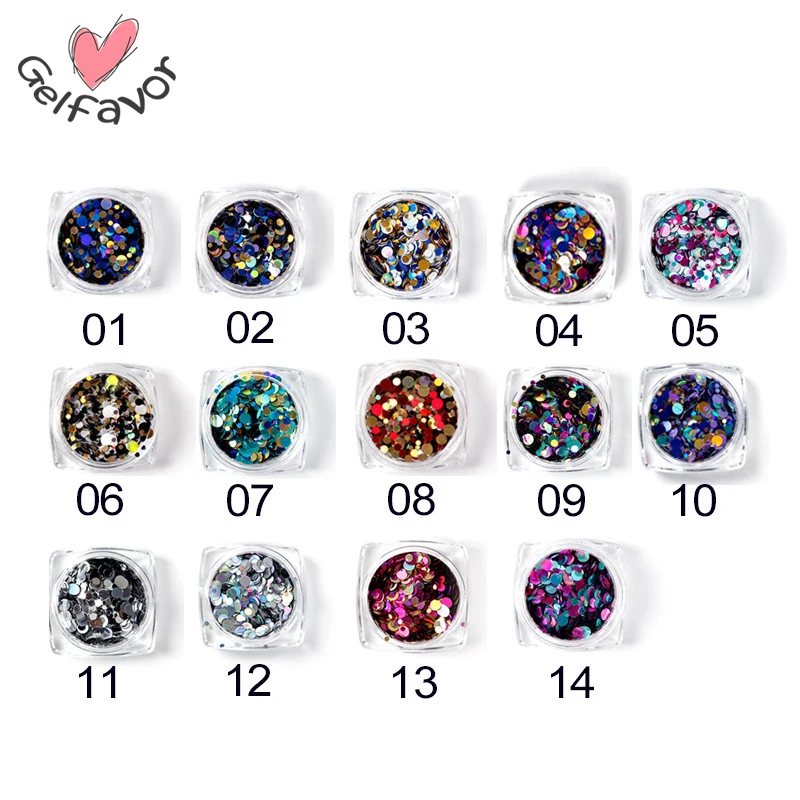 

Thin Paillette Mixed Mini Round Nail Art Glitter Decoration Shining Manicure Nail Tip Design DIY Gel Polish Tools