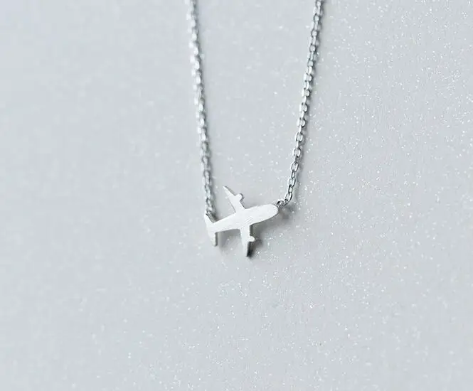 Wholesale Sterling Silver Jewelry Aircraft Airplane Plane Necklace Pendants Handmade 925