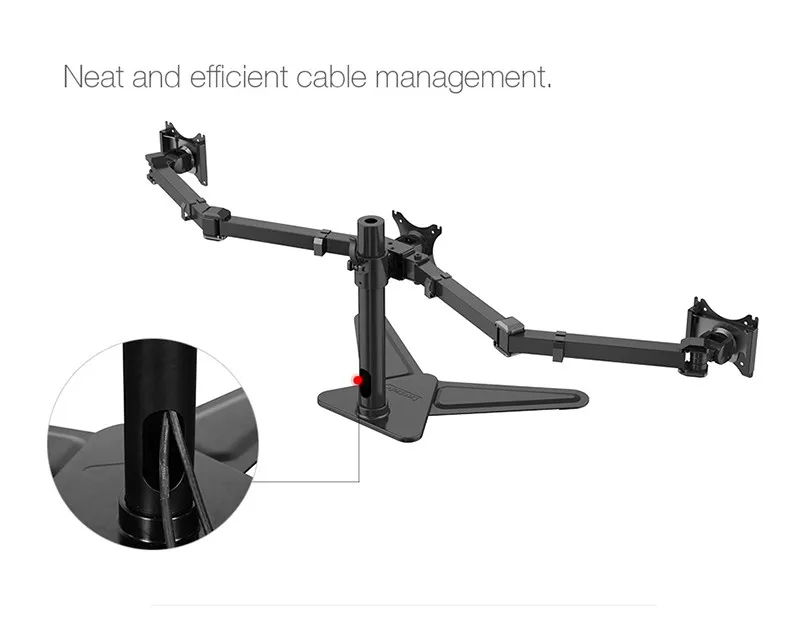 Тройной монитор руки полный движения настольная подставка для крепления подходит для трех ЖК-экранов 1"-27" Максимальная поддержка 10 кг вес на руку
