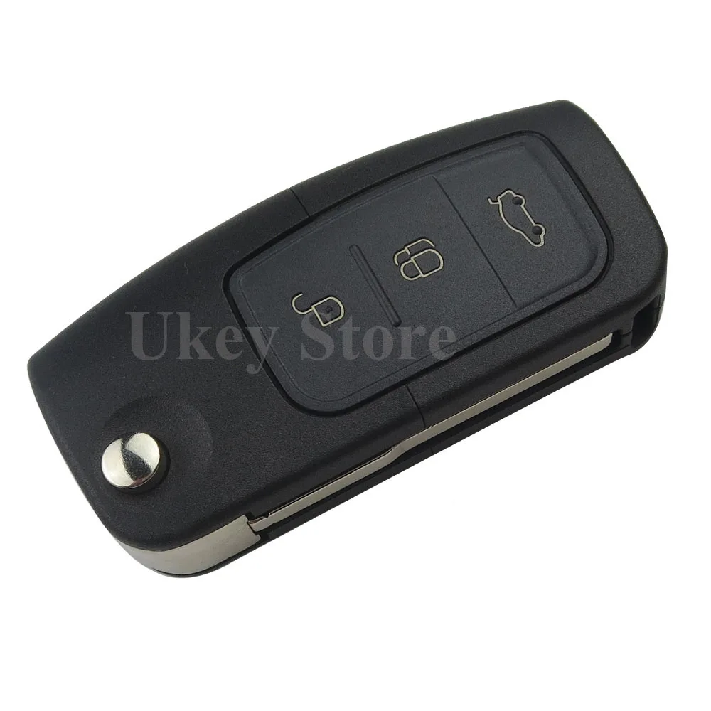 OkeyTech 433MHz 4D63 Chip 3 Buttons Flip Folding Remote Control Key for Ford Mondeo Focus Fiesta C Max S Max Galaxy HU101 Blade