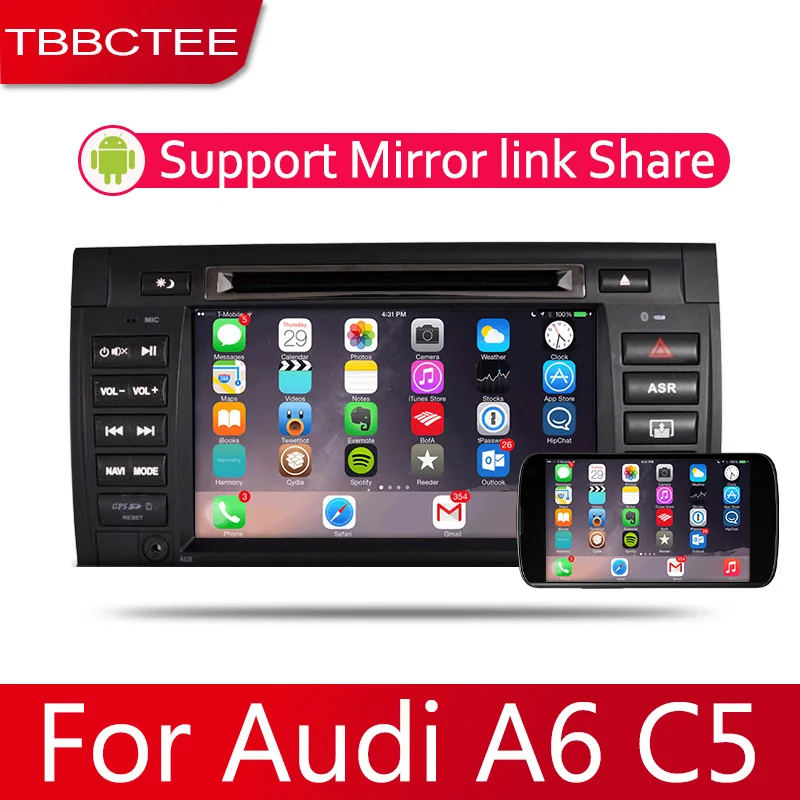 Excellent 2din Car multimedia Android Autoradio Car Radio GPS player For Audi A6 C5 1997~2006 Bluetooth WiFi Mirror link Navi DVD 3