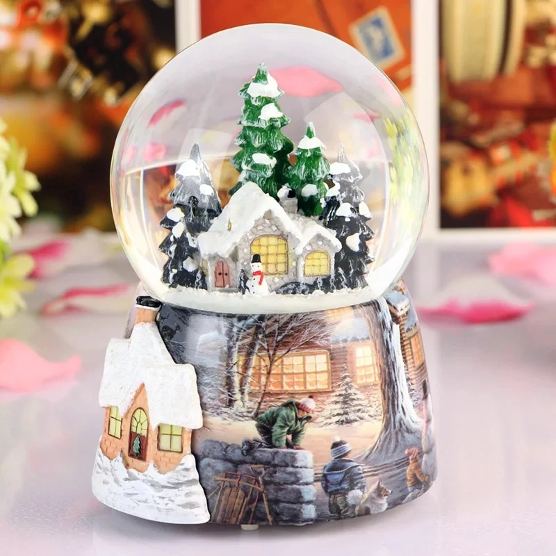 

15*10.5CM Romantic House Snow Globe Bluetooth Function Music Box Home Decor Wedding Christmas New Year Gifts For Girls