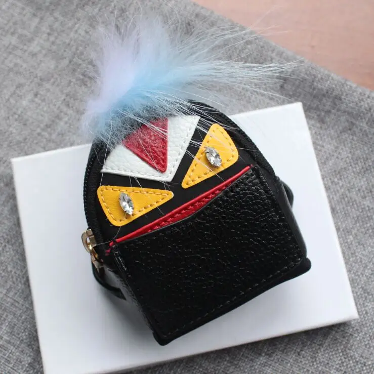 

Genuine leather small cartoon mini coin purse coin case wallet key small school bag Women