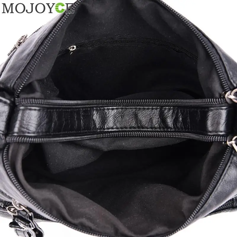  New Fashion Women Crossbody Bag Black Soft Washed Leather Shoulder Bag Patchwork Messenger bags for - 33021004858