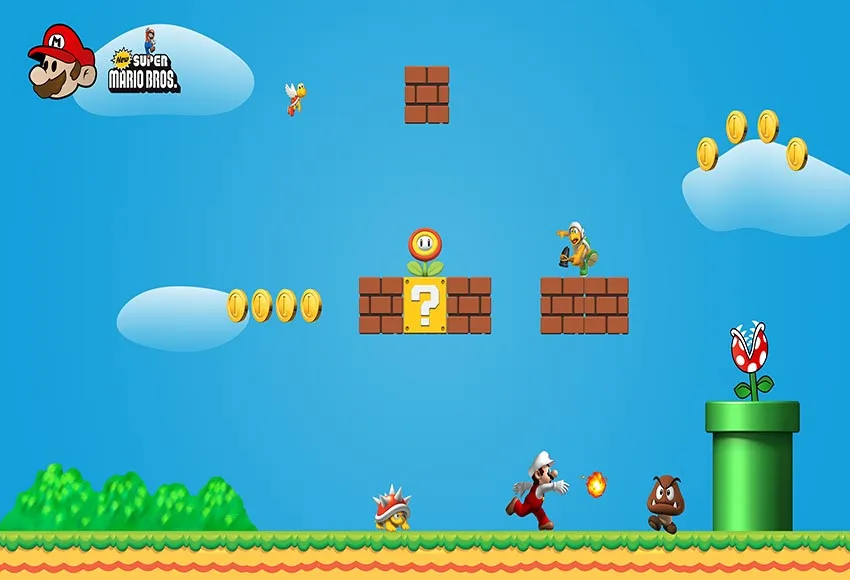 Виниловый Фотофон фонов дети день рождения обувь для мальчиков Super Marie Bros игровой
