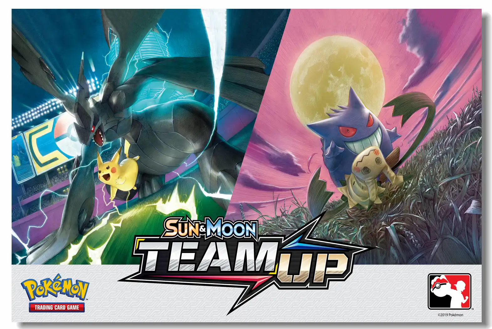 Custom Printing Wall Arts Pokemon Son Moon Team Up Poster