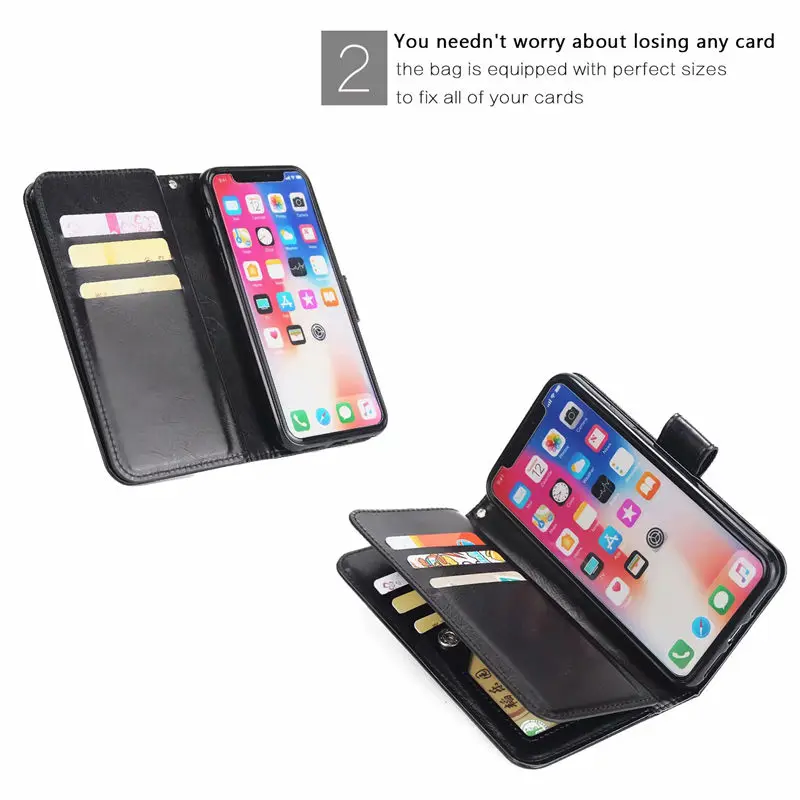 

Wallet Case for iPhone 11 Pro XS Max XR X 7 8 6 6s Plus 5s SE Flip Case PU Leather with Card Slot Fitted Soft TPU Silicone Cover