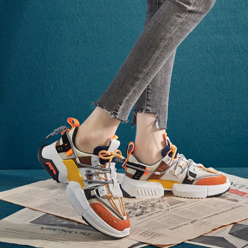 Повседневная обувь Женские кроссовки на платформе zapatos de mujer Модный бренд chaussures