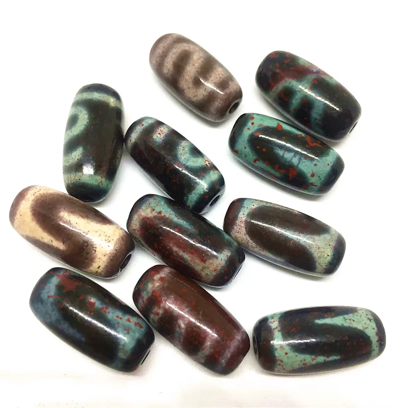 

11pcs/lot Loosing Beads Cinnabar Materials Tibet Dzi Beads Different Patterns Fine Jewelry Making Braceket Free Shipping