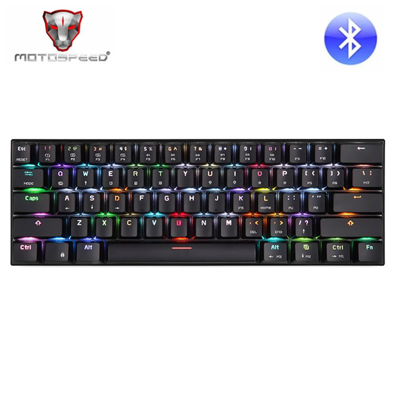 

Motospeed CK62 USB Bluetooth Wireless Gaming Mechanical Keyboard With Backlight Gamer RGB For PC Backlit Key Cap Board Keycaps