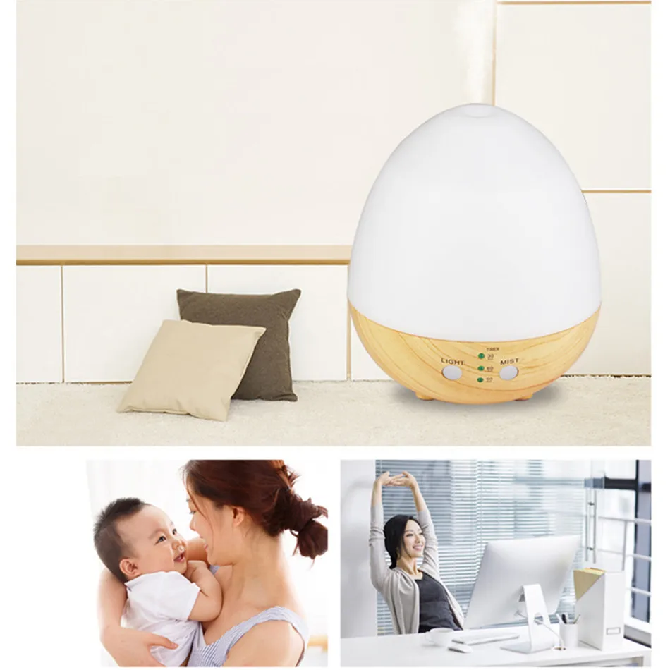 

THANKSHARE Aroma Essential Oil Diffuser Ultrasonic Air Humidifier with Wood Grain 7Color Changing LED Lights electric aroma