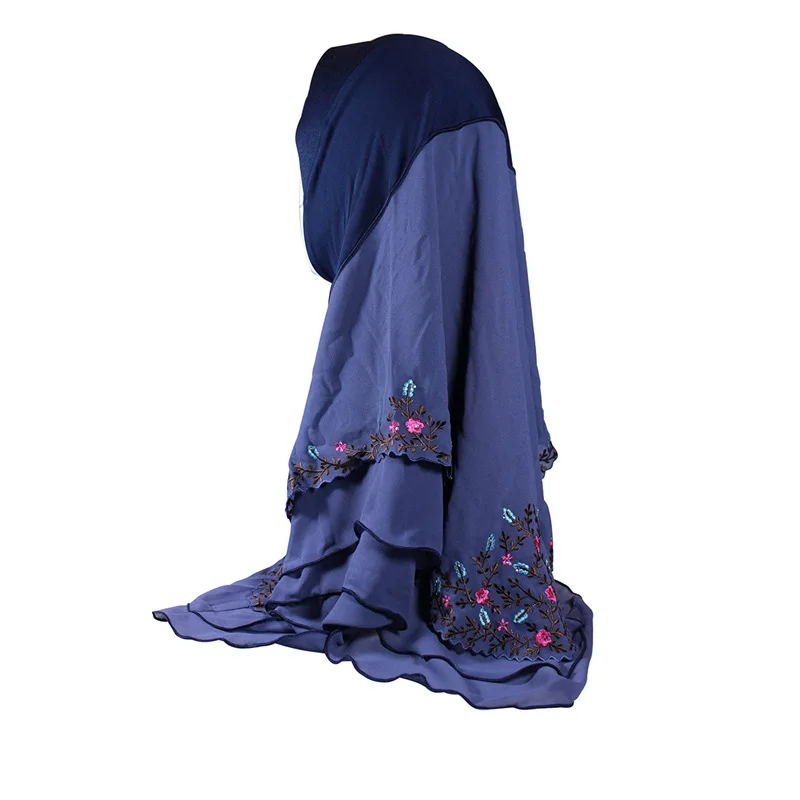 Fashion Muslim Women's Hijab Instant Wraps Bonnet Shawl Headscarf Abaya Headgear Arab Islamic Embroidery Scarf Bandanas Hooded