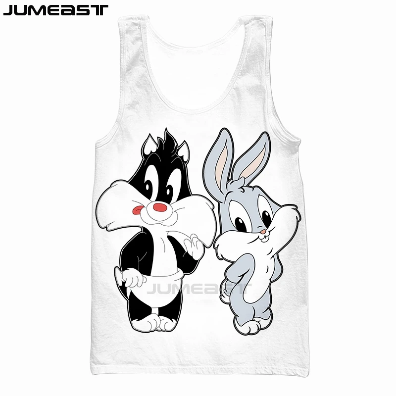 Jumeast бренд для мужчин/женщин 3D Печатный жилет мультфильм аниме жуки кролик короткий рукав модный спортивный пуловер летние топы на бретелях футболки - Цвет: 16