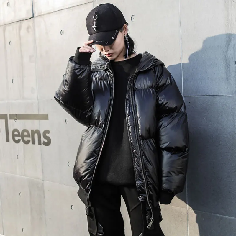 Printemps Manches Pu Lyh2567 Collier xitao Solide Hiver Lâche Couleur Stand Parka Femelle Nouveau Streetwear De Manteau Femmes Complet Black Mode wUX6qf