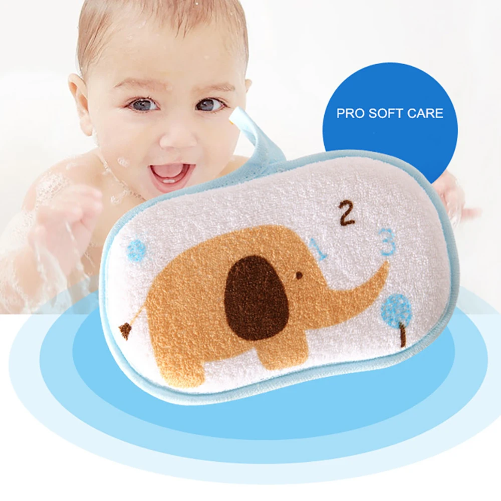 Baby Bath Brushes Newborn Cartoon Soft Bath Sponge Children Accessories