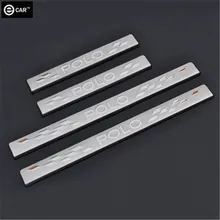 Stainless steel door sill strip for 2002-15 VW POLO Threshold trim modification exterior welcome pedal decoration strip protect