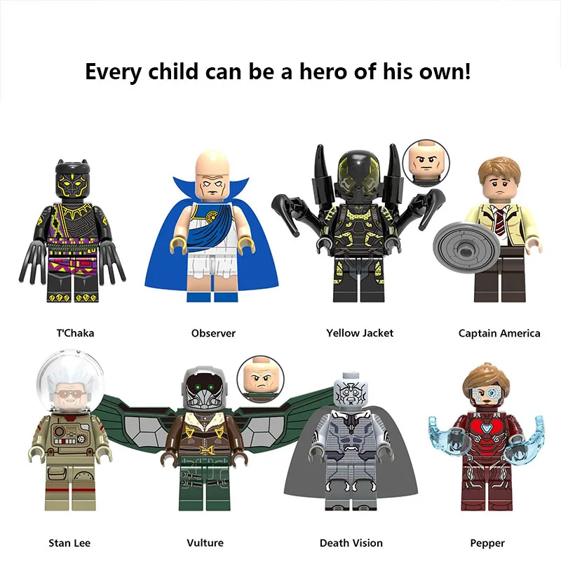 Super hero Yellow Jacket Captain America Stan Lee Vulture Death Vision legoings building blocks STARWARS toys Hot sale FigureS Super hero Yellow Jacket Captain America Stan Lee Vulture Death Vision legoings building blocks STARWARS toys Hot sale FigureS