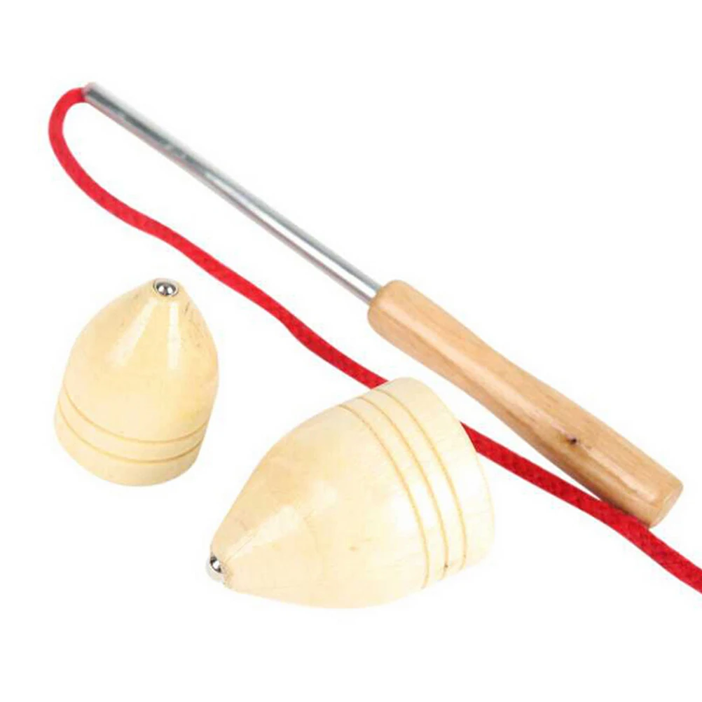 1 Set Hot Sale Wooden Gyro Spinning Top Gyroscope Peg Top Chinese