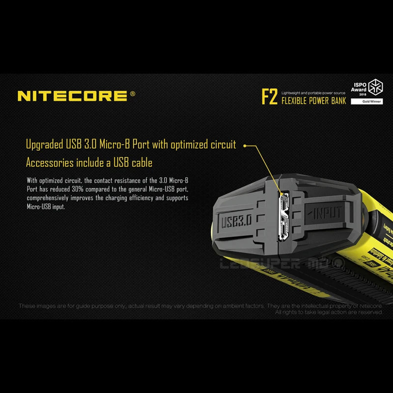 Золотой победитель ISPO Award NITECORE F2 легкий и портативный аккумулятор USB зарядное устройство как гибкий внешний аккумулятор