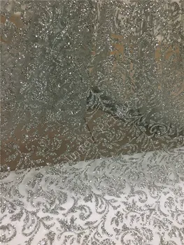 

shining hand print silver glitter YG-31 luxury tulle mesh for evening dress/sawing//wedding,fast ship by dhl