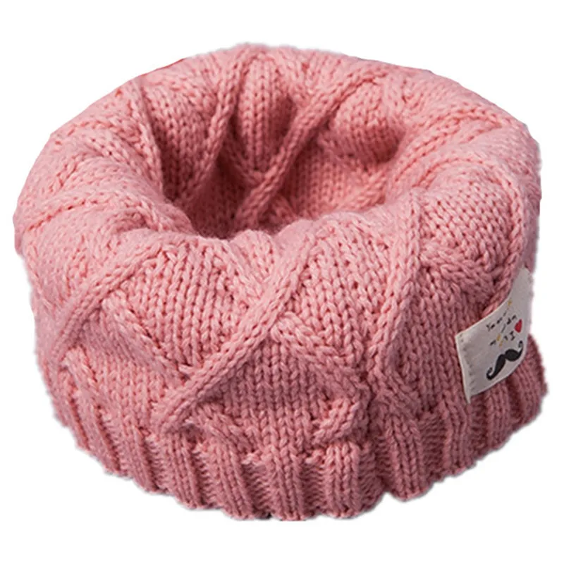Spring Baby Girls Scarf Children Girls Boys Kintted Wool O Ring Scarves Chidren Outing Protect Kint Solid Color Kids Collar