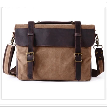 

Men gray/lake green/coffee/khaki 2018 Laptop Men's Crossbody Bags Student Canvas Shoulder bag Ipad Large space Messenger bag