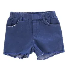 Летние детские шорты Fille/Детские хлопковые брюки с эластичной резинкой на талии яркая промытая ткань, мягкие шорты для маленьких девочек, одежда