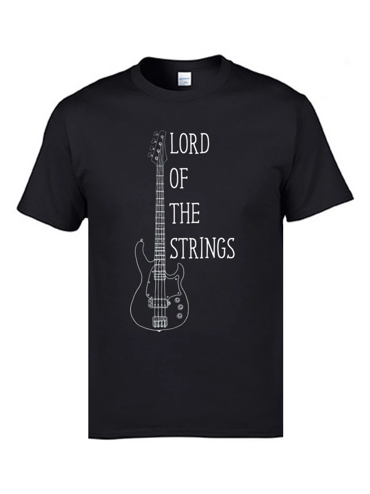New Coming Mens T Shirts Round Neck Short Sleeve 100% Cotton Group Tops T Shirt Europe Tee-Shirt Wholesale Lord Of The Strings Electric Guitar T Shirt 777 black