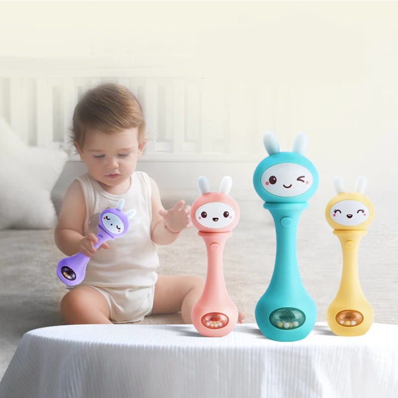 

Baby Hand Bells Toy for babies Puzzle Music and Light Shaking Rattles Plasmas Baby Toys 6-12 Months Sound Light Rhythm Induction