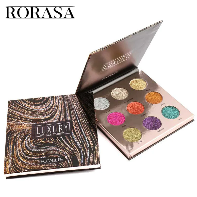 

9 Colors Glitters Eye Shadow Palette Pressed Diamond Eyeshadow Makeup Palette Shimmer Pigment Smokey Eyes Make Up Cosmetic Tools