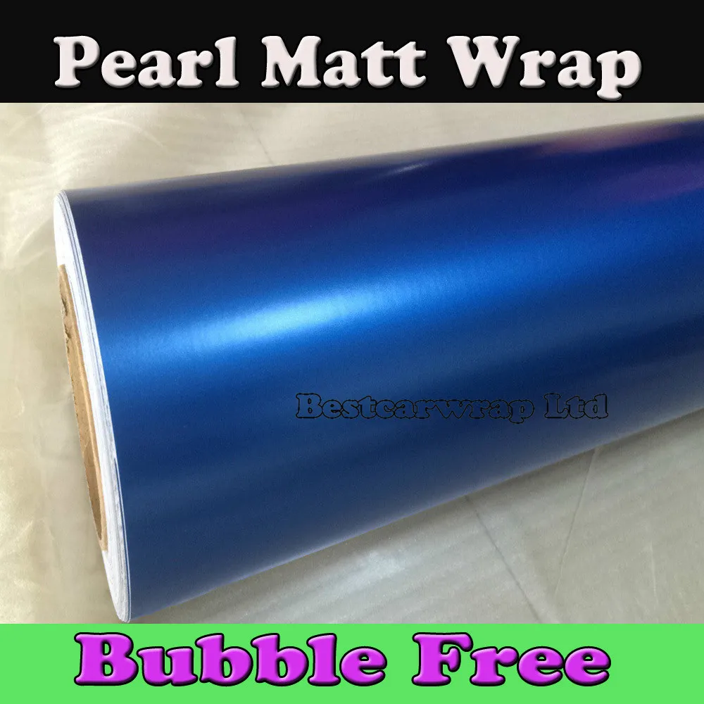 Pearl Matte Electric Blue Vinyl Wrap Car Air Free Bubble Vehicle